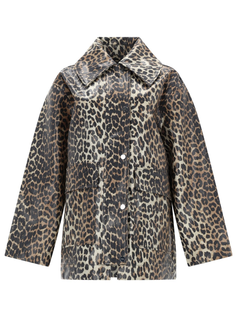 Ganni Women Giacca Laminata Animalier GANNI