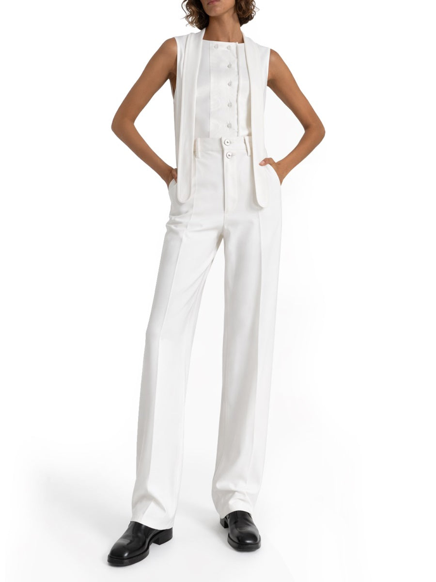 Lemaire Women Asymmetrical Ribbed Top With Scarf LEMAIRE