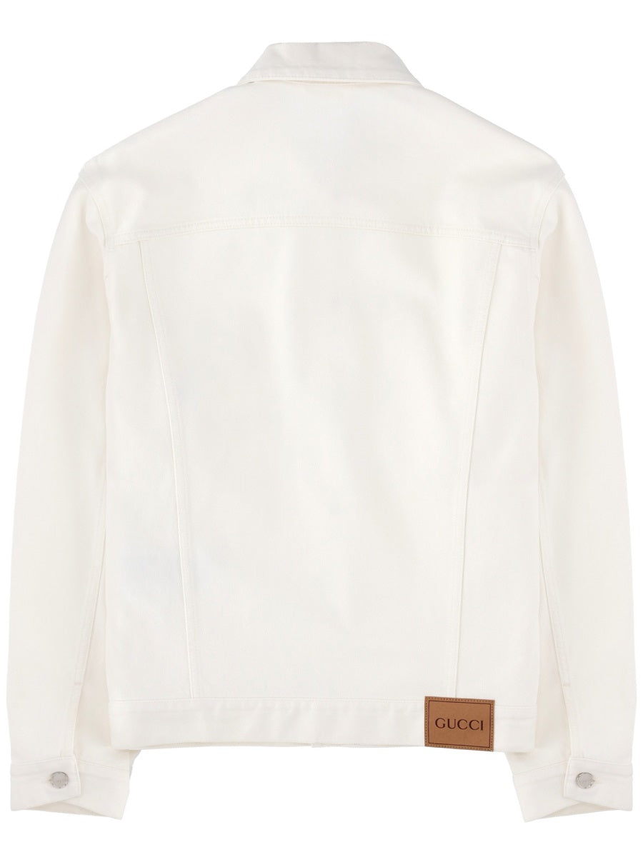 Gucci Men Giacca In Denim Con Morsetti GUCCI
