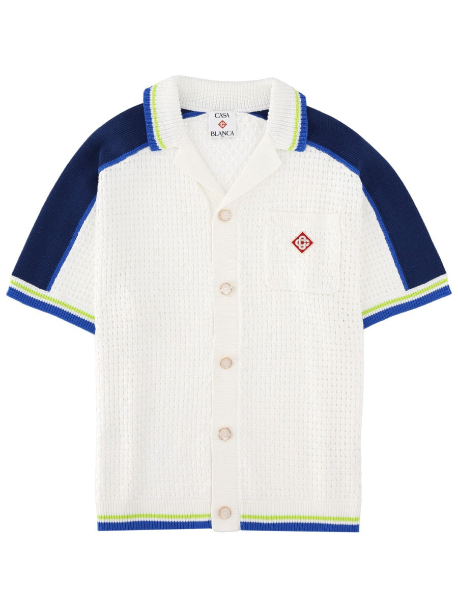 Casablanca Men Camicia In Crochet Con Logo CASABLANCA