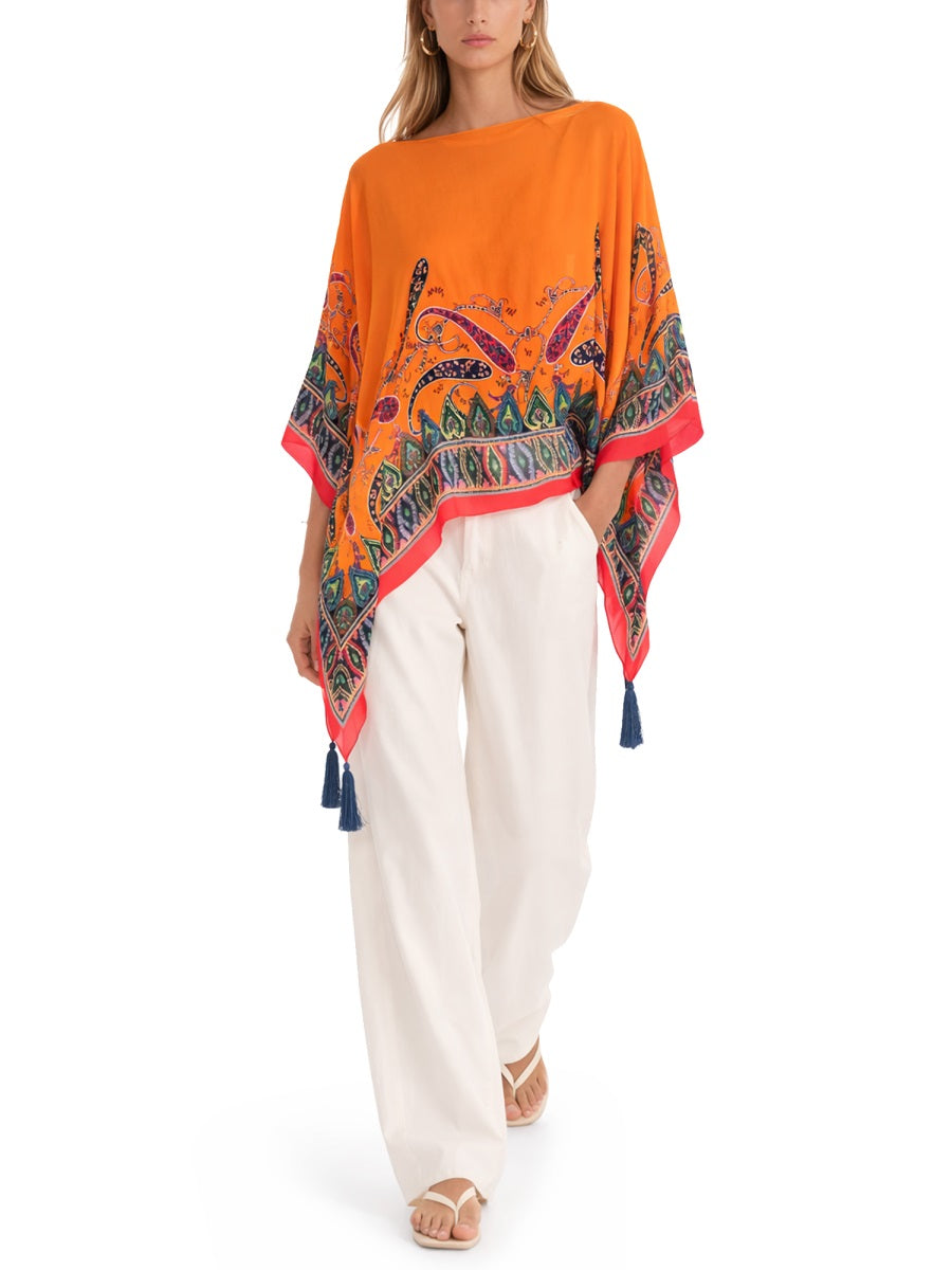Etro Women Poncho Top With Paisley Pattern ETRO