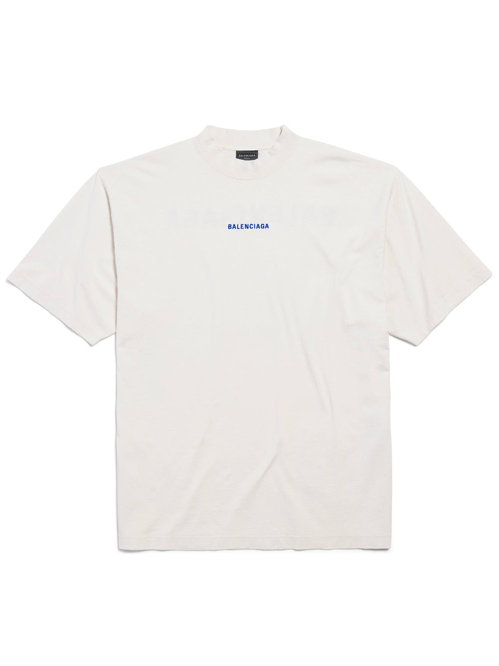 Balenciaga Men Balenciaga Back T-Shirt Medium Fit In Dirty White/Blue BALENCIAGA