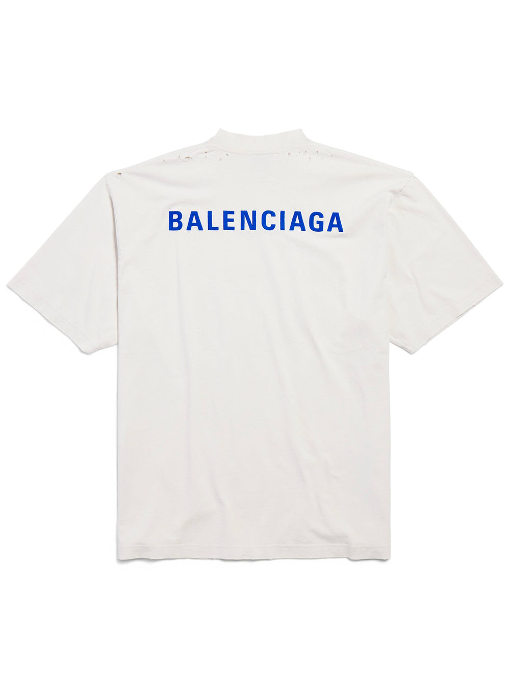 Balenciaga Men Balenciaga Back T-Shirt Medium Fit In Dirty White/Blue BALENCIAGA