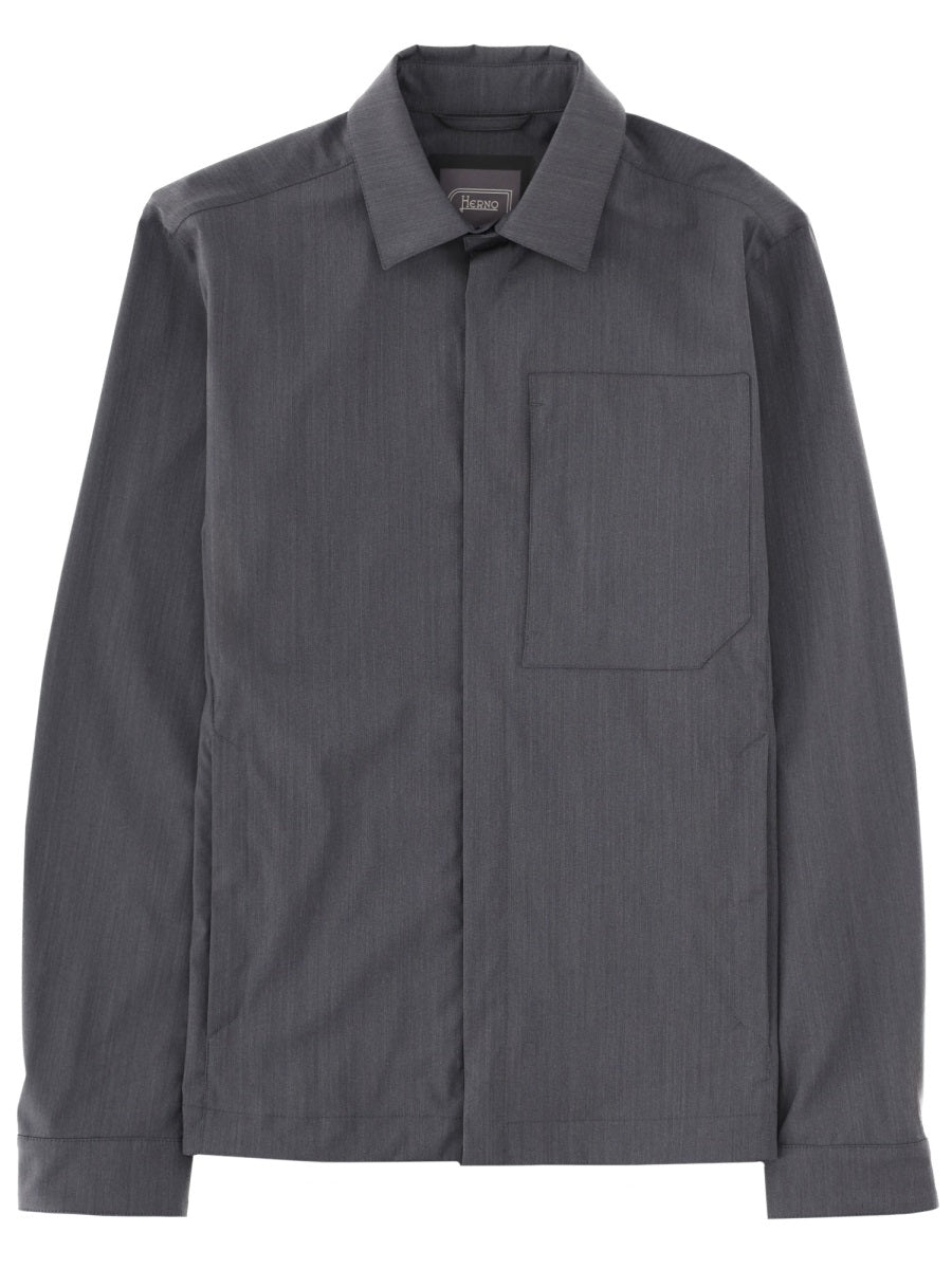 Herno Men Overshirt In Misto Lana HERNO