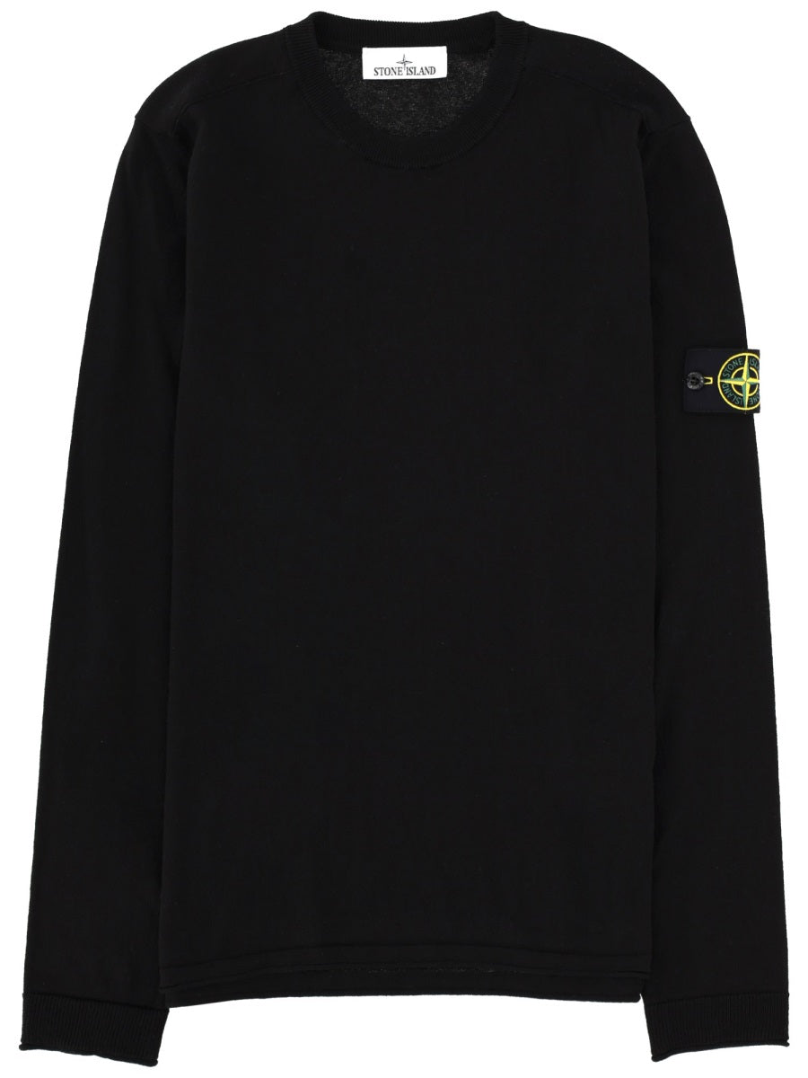 Stone Island Men Maglia In Cotone Con Patch Logo STONE ISLAND