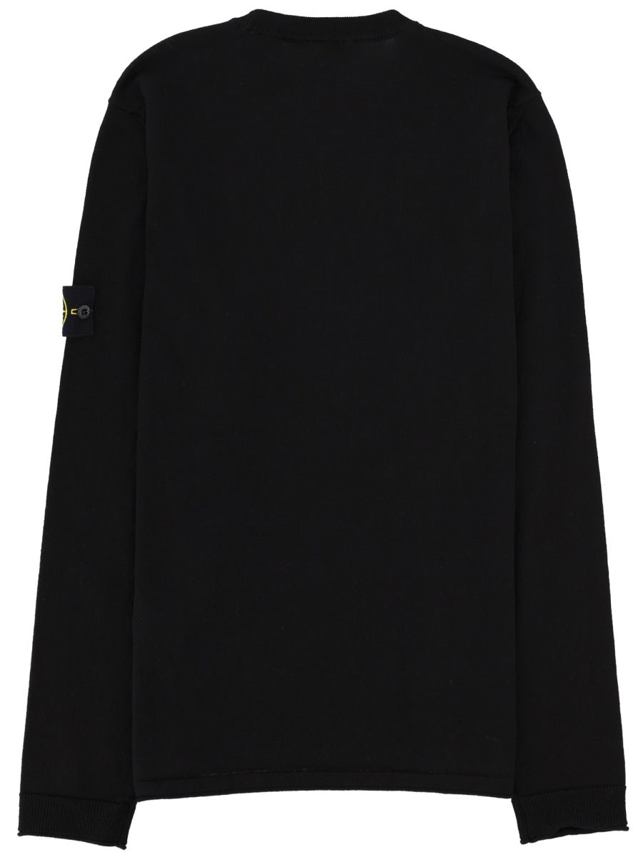 Stone Island Men Maglia In Cotone Con Patch Logo STONE ISLAND