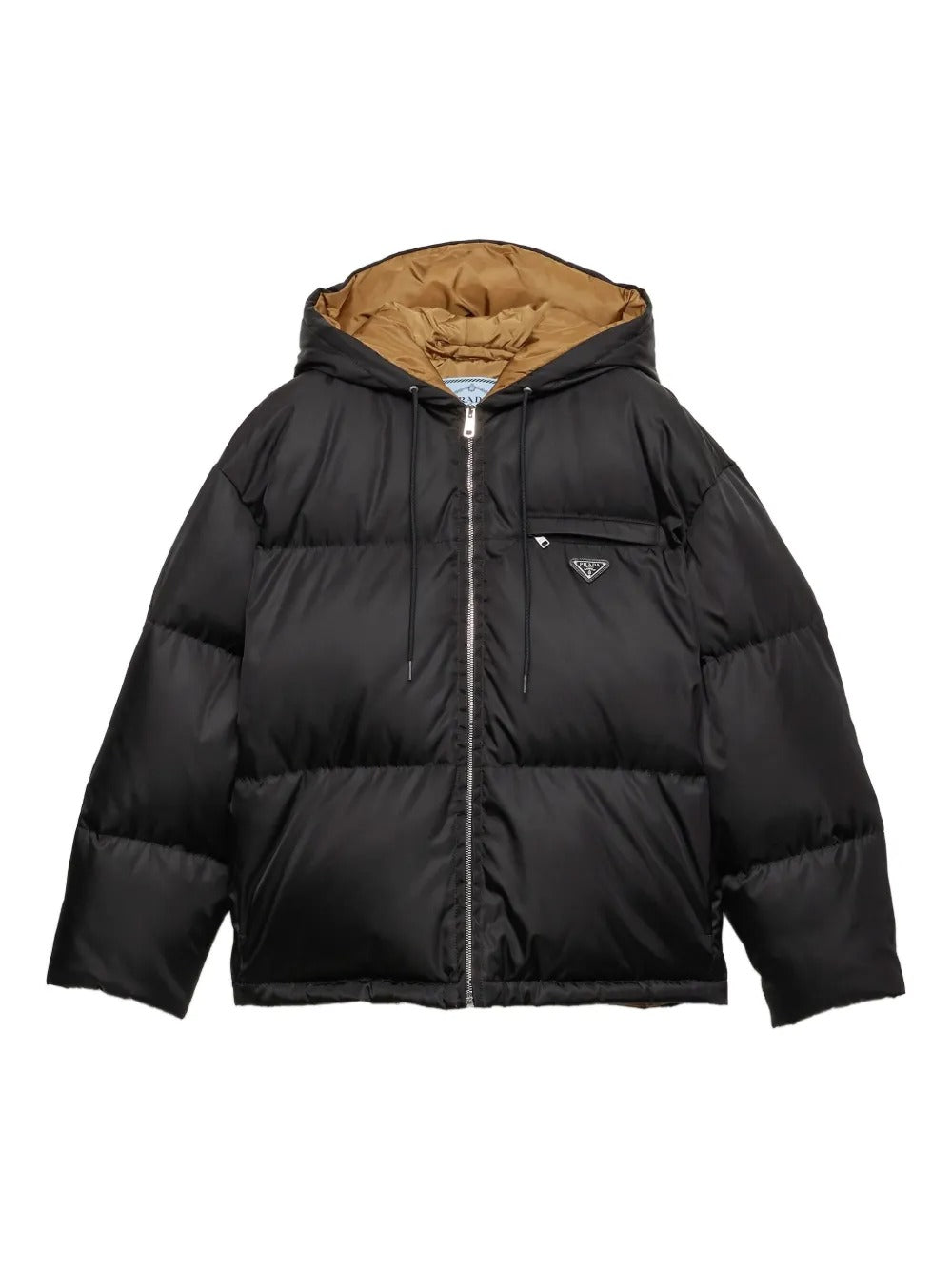 Prada Women Contrasting Lining Hooded Down Jacket PRADA