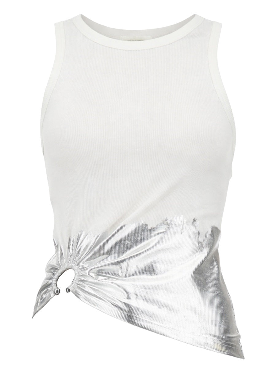 Rabanne Women Top A Costine Con Applicazione Piercing PACO RABANNE