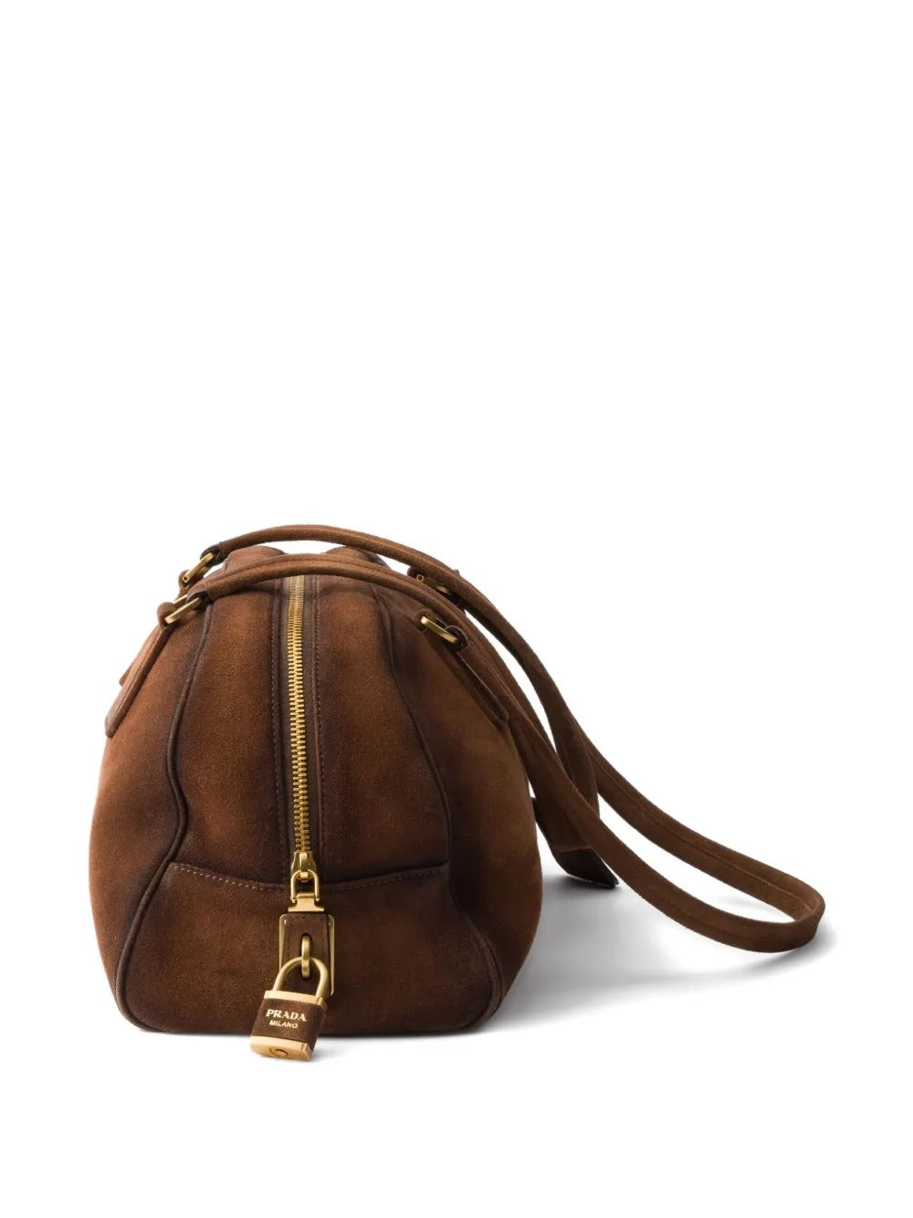 Prada Women Prada Bowling Medium Suede Bag PRADA