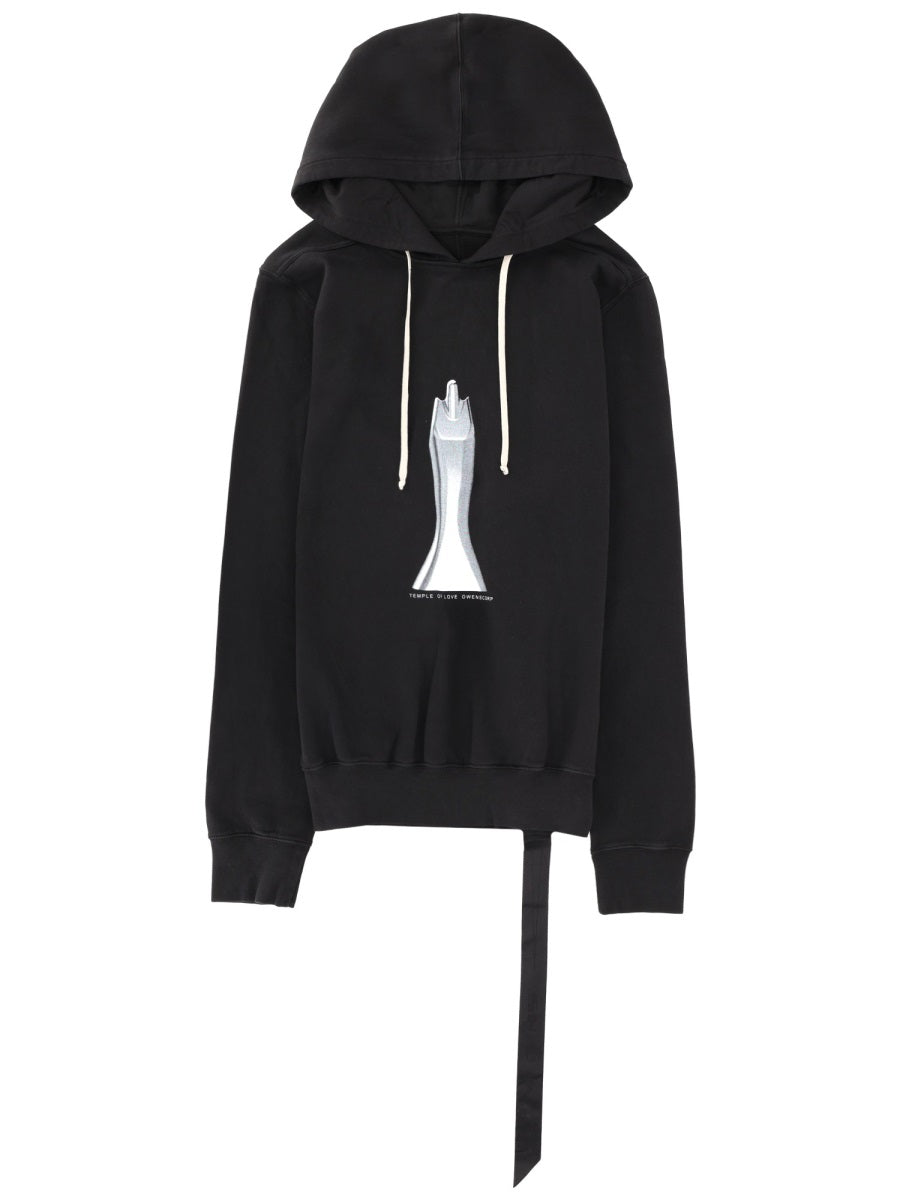 Rick Owens Drkshdw Men Felpa Con Cappuccio Oversize RICK OWENS