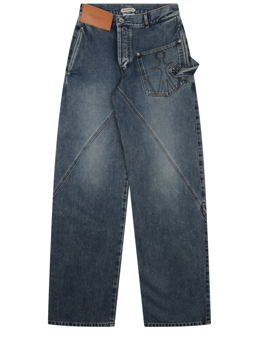 Jw Anderson Women Jeans Con Patch Logo J.W. ANDERSON