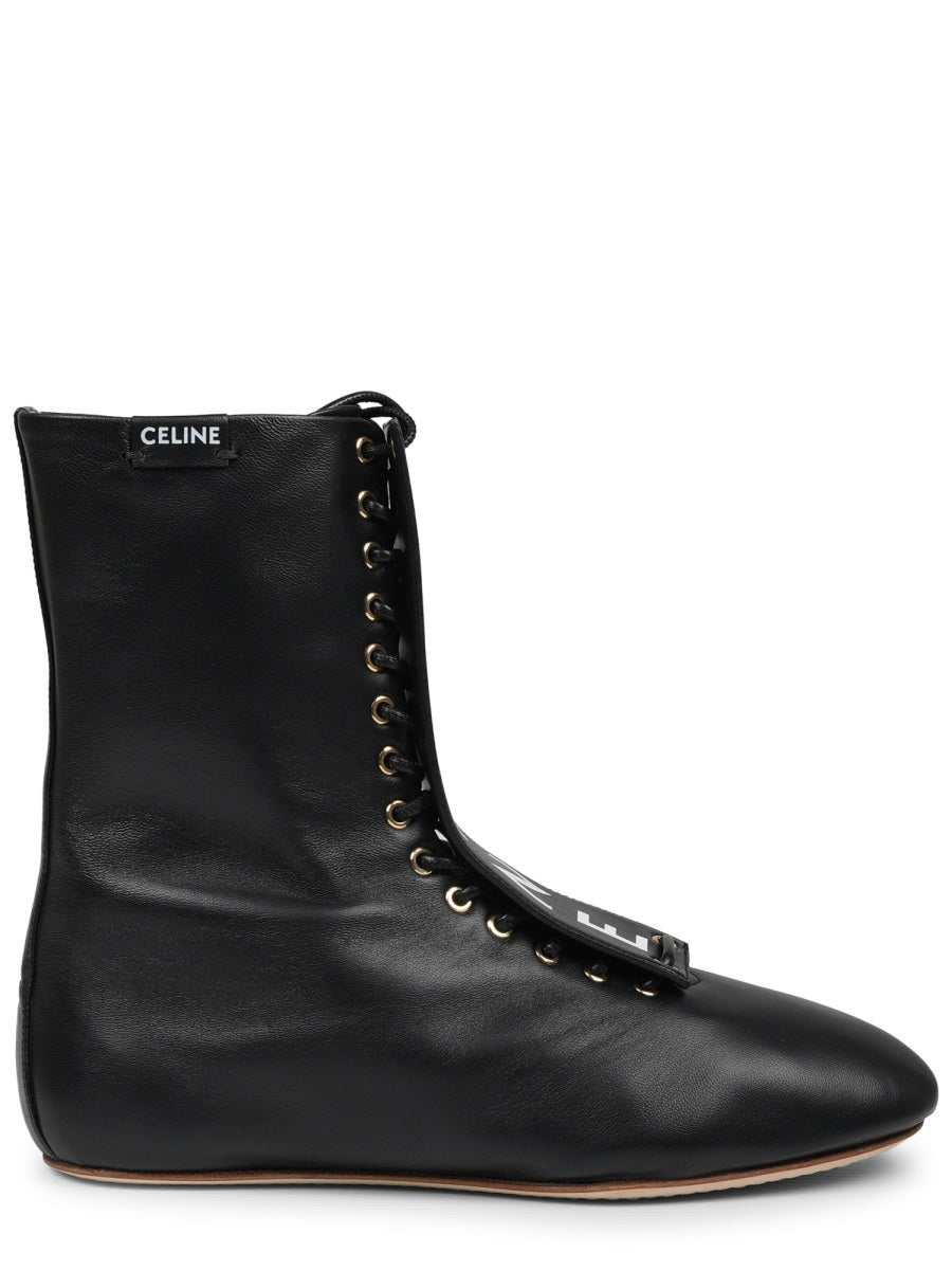 Celine Women Stivale In Pelle Con Logo CELINE