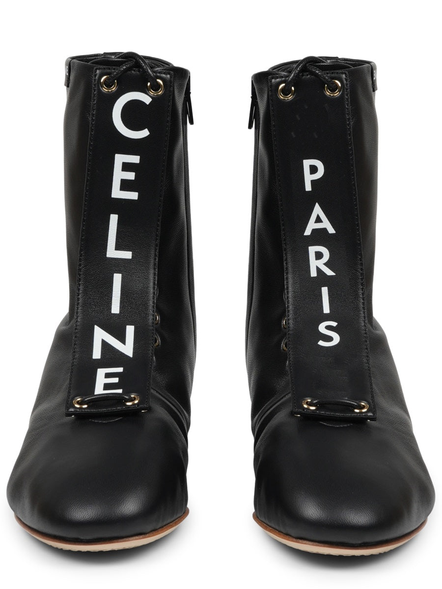 Celine Women Stivale In Pelle Con Logo CELINE