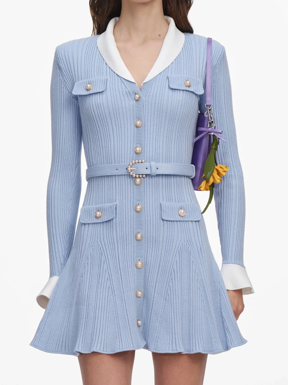 Self-Portrait Women Knit Mini Dress