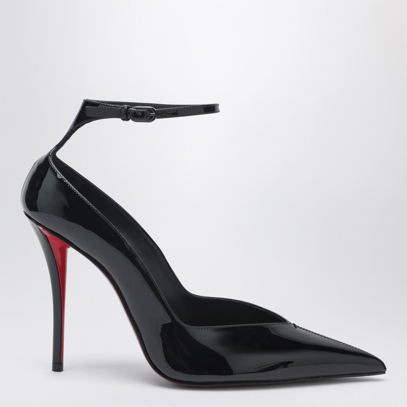Christian Louboutin Black Patent Leather Erozee Pumps With Ankle Strap Women CHRISTIAN LOUBOUTIN