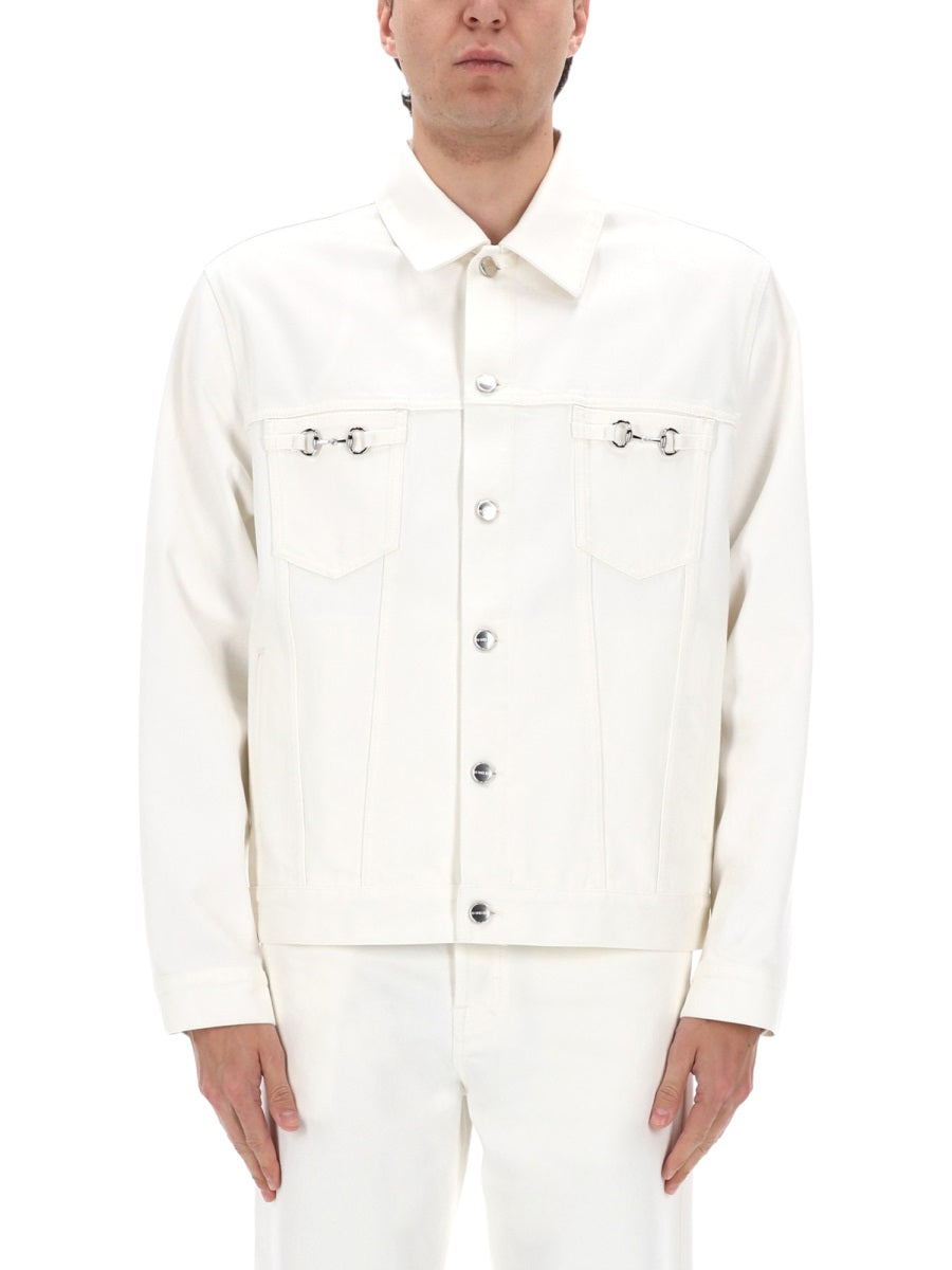 Gucci Men Giacca In Denim Con Morsetti GUCCI