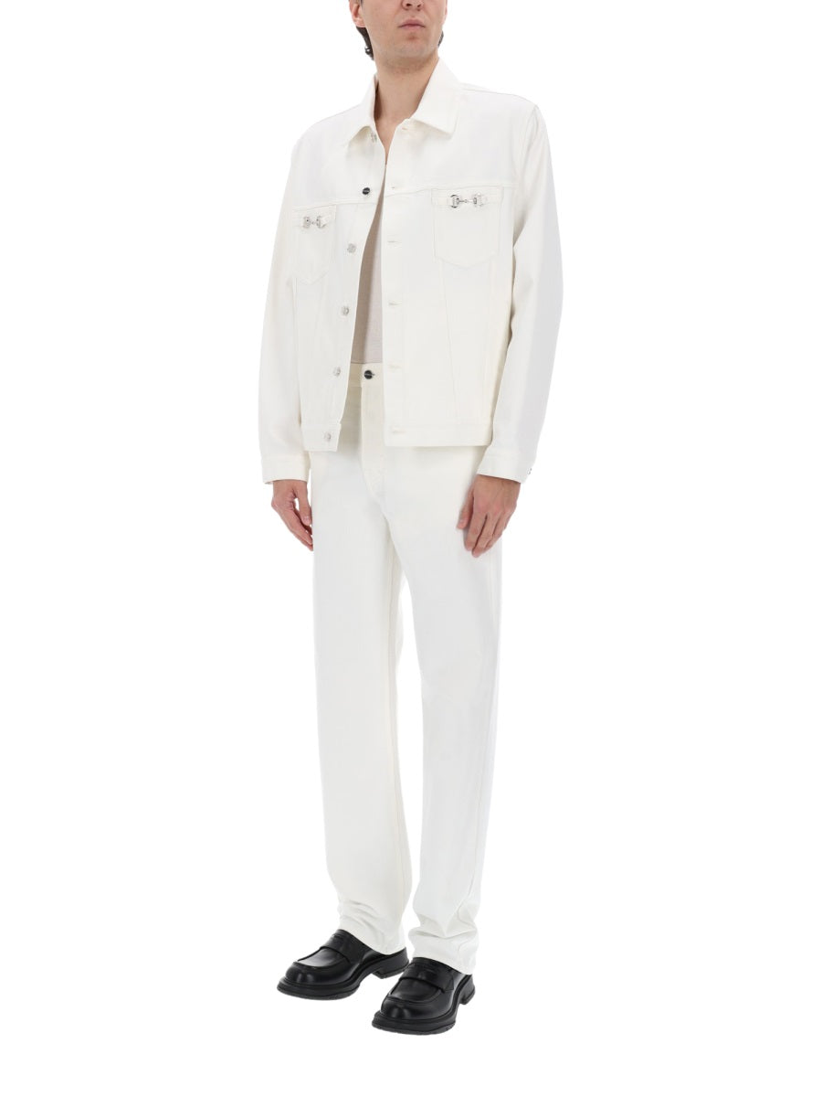 Gucci Men Giacca In Denim Con Morsetti GUCCI
