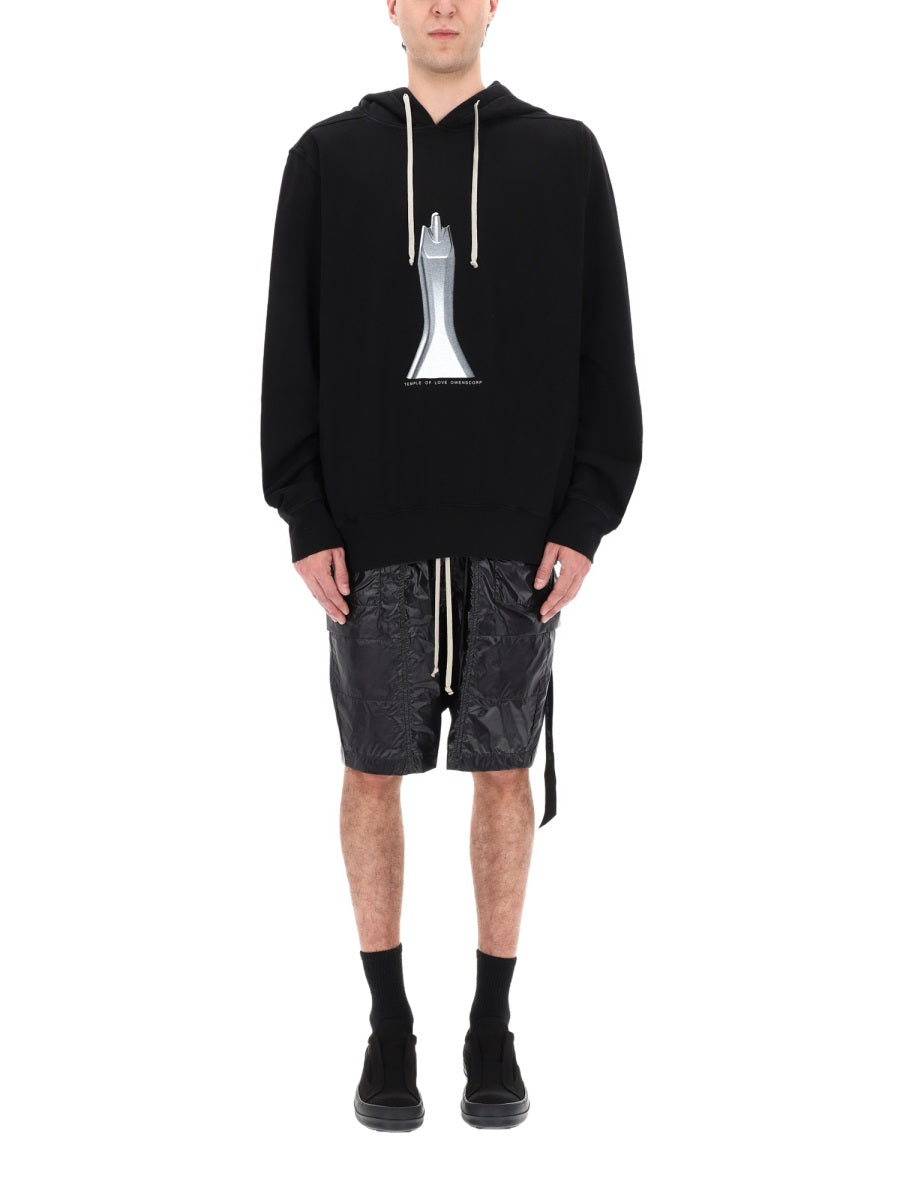 Rick Owens Drkshdw Men Felpa Con Cappuccio Oversize RICK OWENS