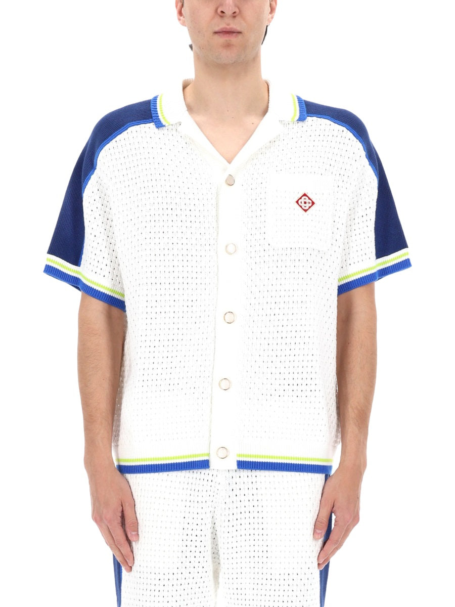 Casablanca Men Camicia In Crochet Con Logo CASABLANCA