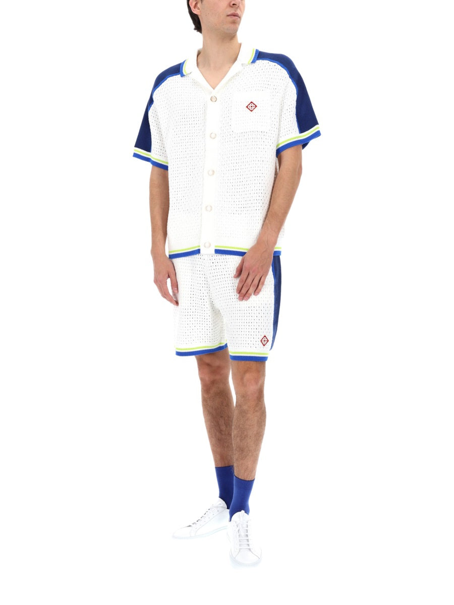 Casablanca Men Camicia In Crochet Con Logo CASABLANCA
