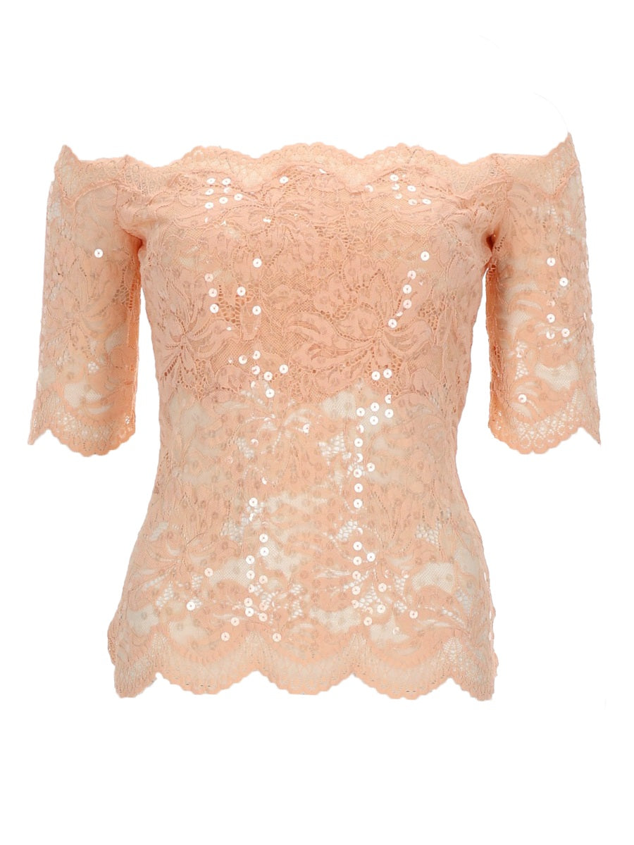 Rabanne Women Top In Pizzo Con Paillettes PACO RABANNE