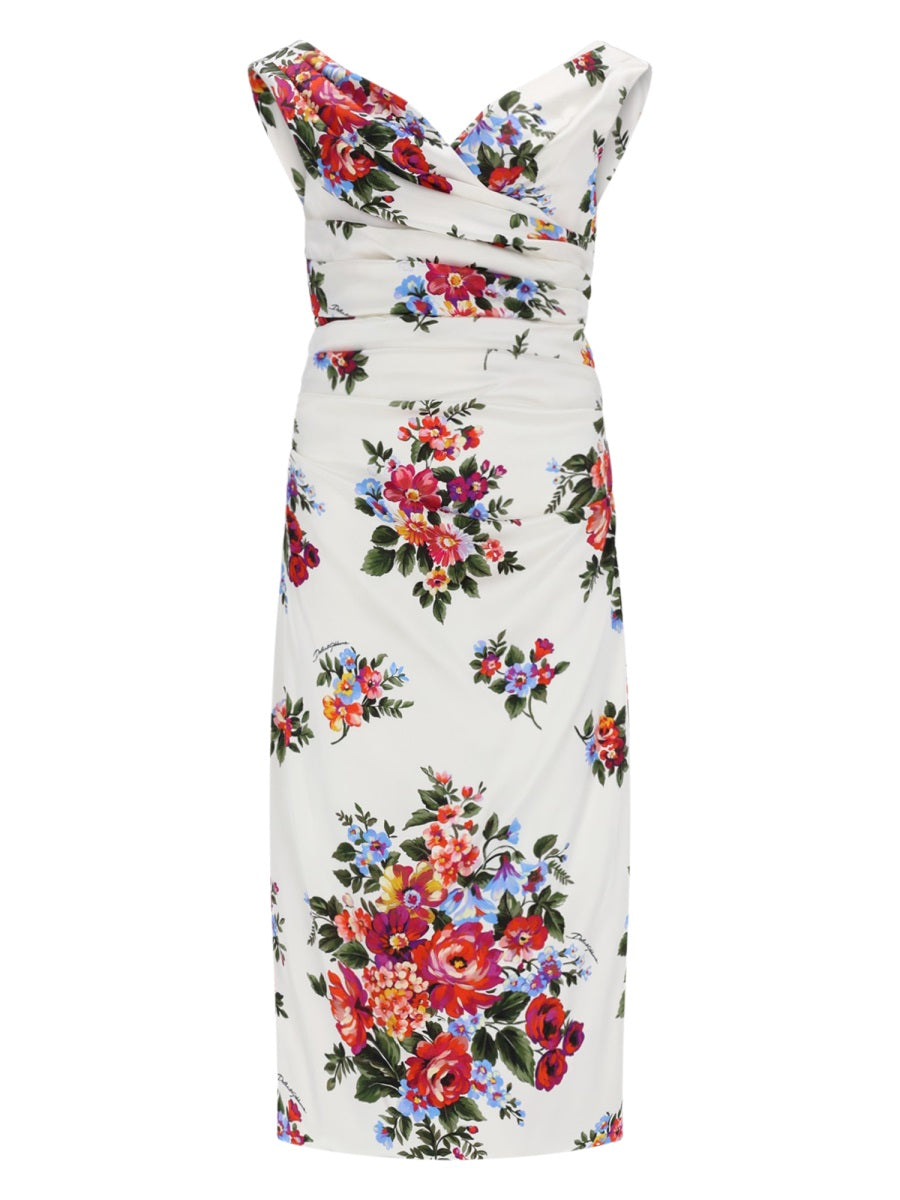 Dolce & Gabbana Women Abito In Raso Con Stampa DOLCE & GABBANA