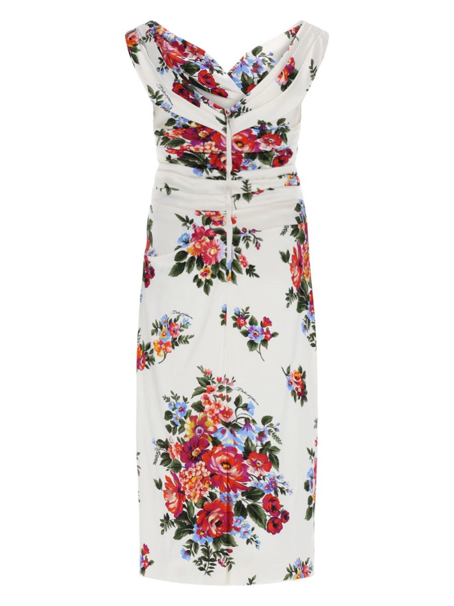 Dolce & Gabbana Women Abito In Raso Con Stampa DOLCE & GABBANA