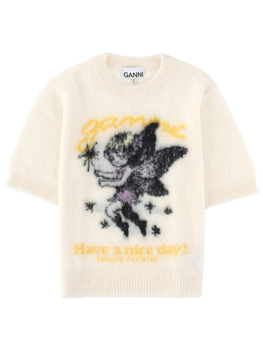 Ganni Women Maglia A Maniche Corte GANNI