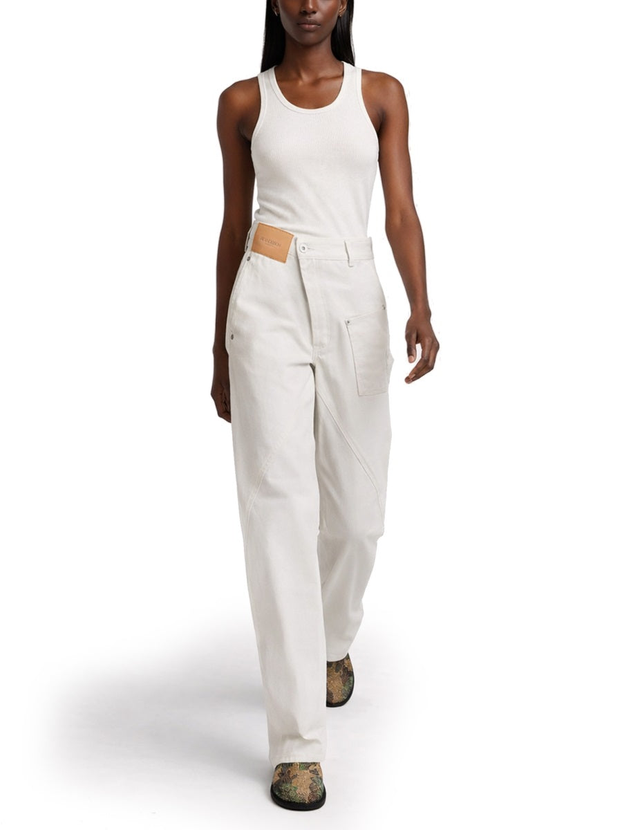 Jw Anderson Women Jeans With Logo Patch J.W. ANDERSON