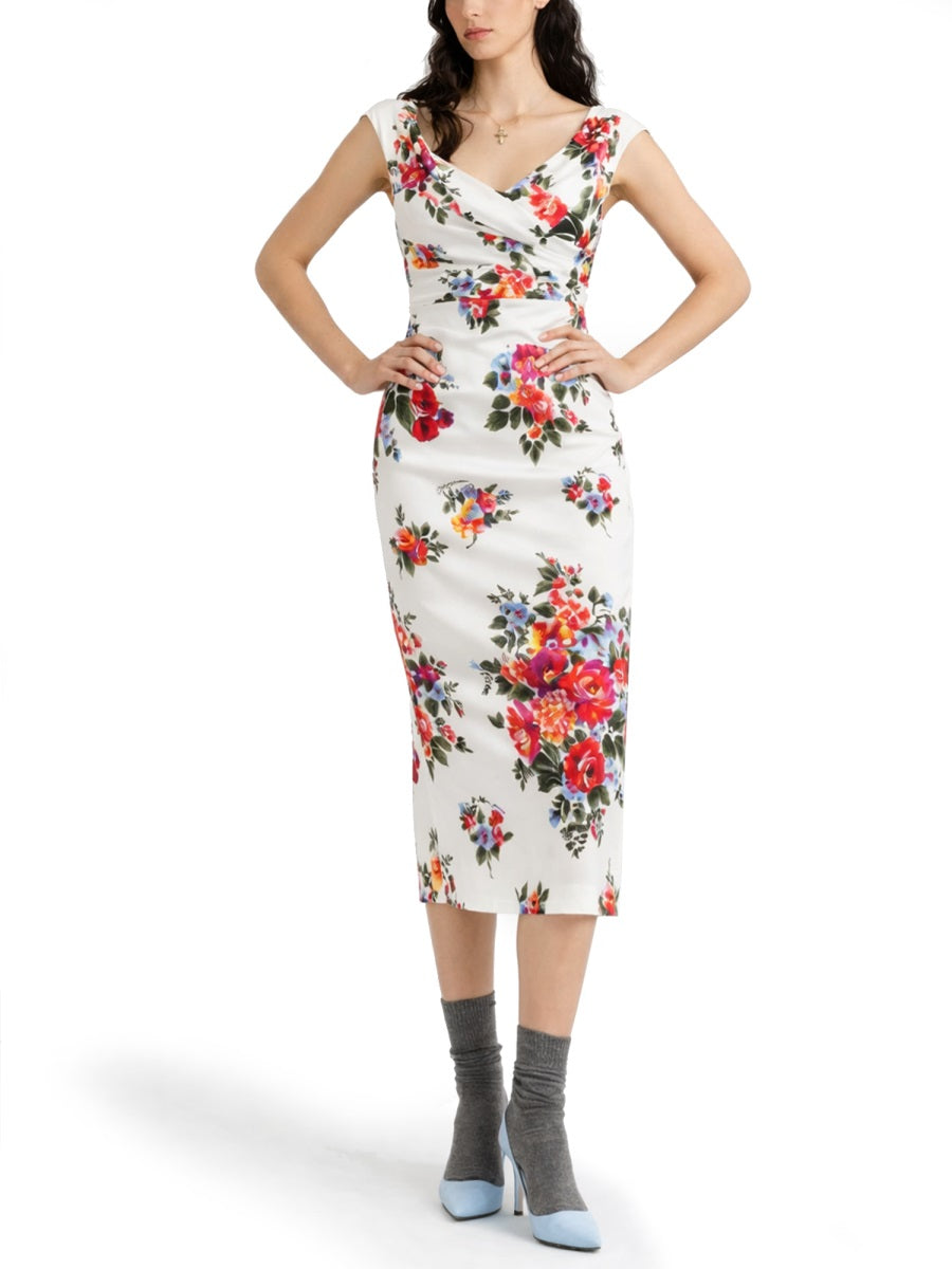 Dolce & Gabbana Women Abito In Raso Con Stampa DOLCE & GABBANA