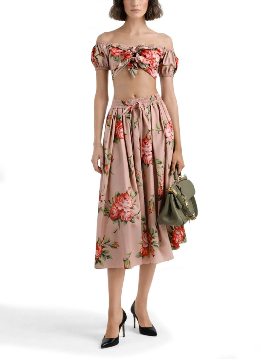 Dolce & Gabbana Women "Bouquet Rose" Print Top DOLCE & GABBANA