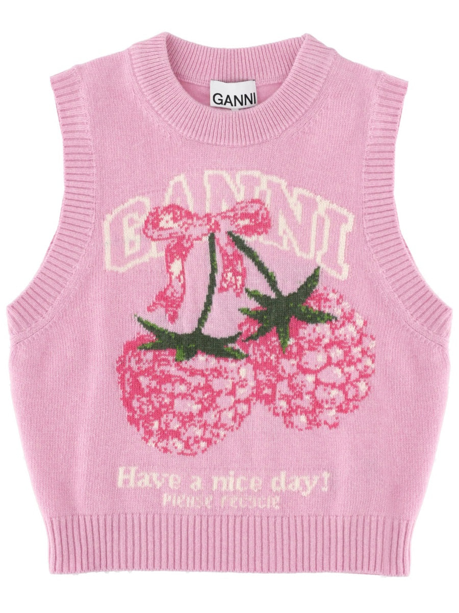 Ganni Women Gilet "Raspberry" GANNI