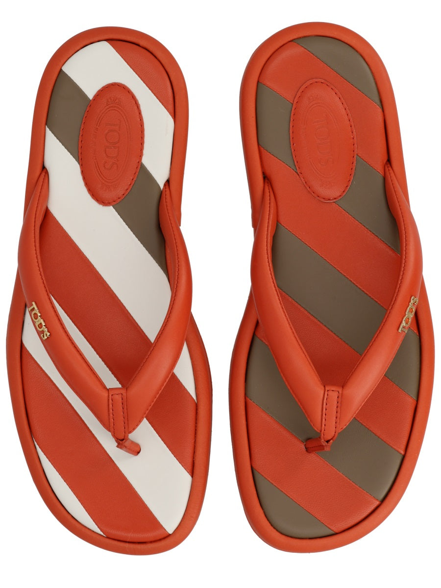 Tod's Women Sandalo Infradito Con Logo TOD'S