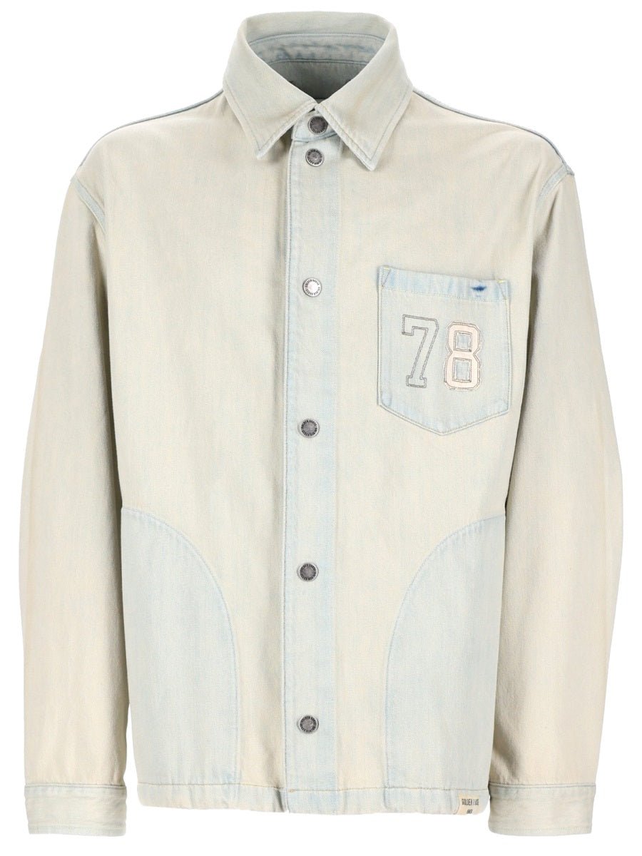 Golden Goose Men Giacca In Denim Con Tasca Ricamata GOLDEN GOOSE