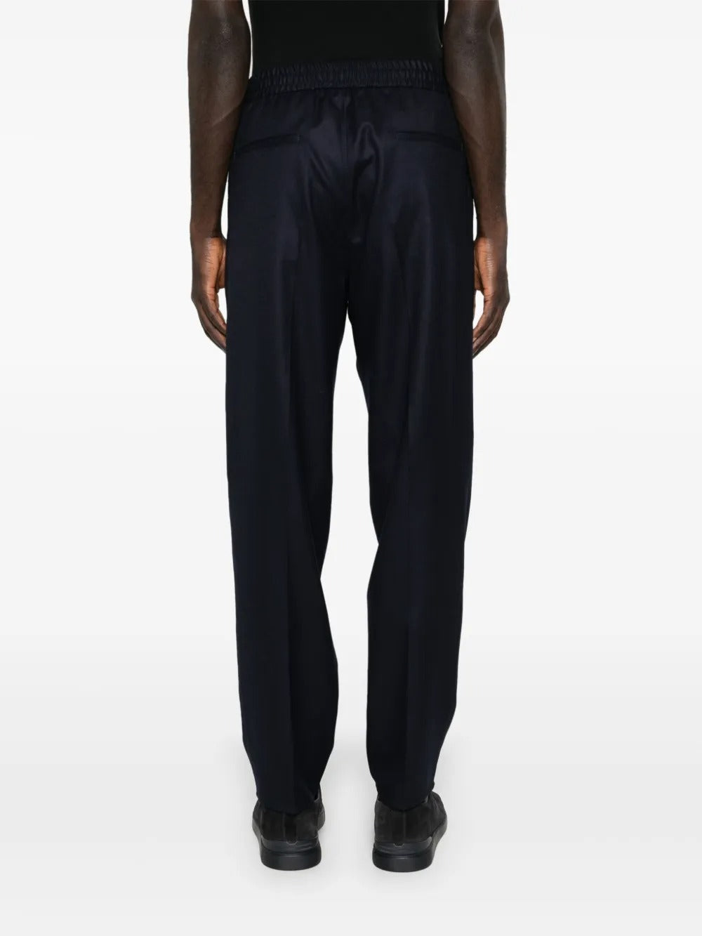 Brunello Cucinelli Men Wool Flannel Leisure Fit Trousers With Drawstring And Double Pleats BRUNELLO CUCINELLI