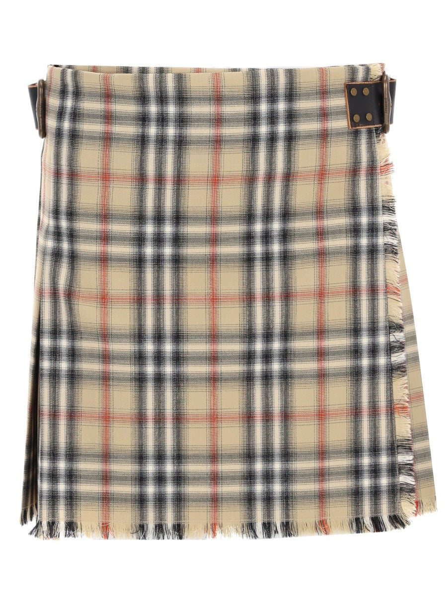 Burberry Women Minigonna Kilt In Lana Check BURBERRY