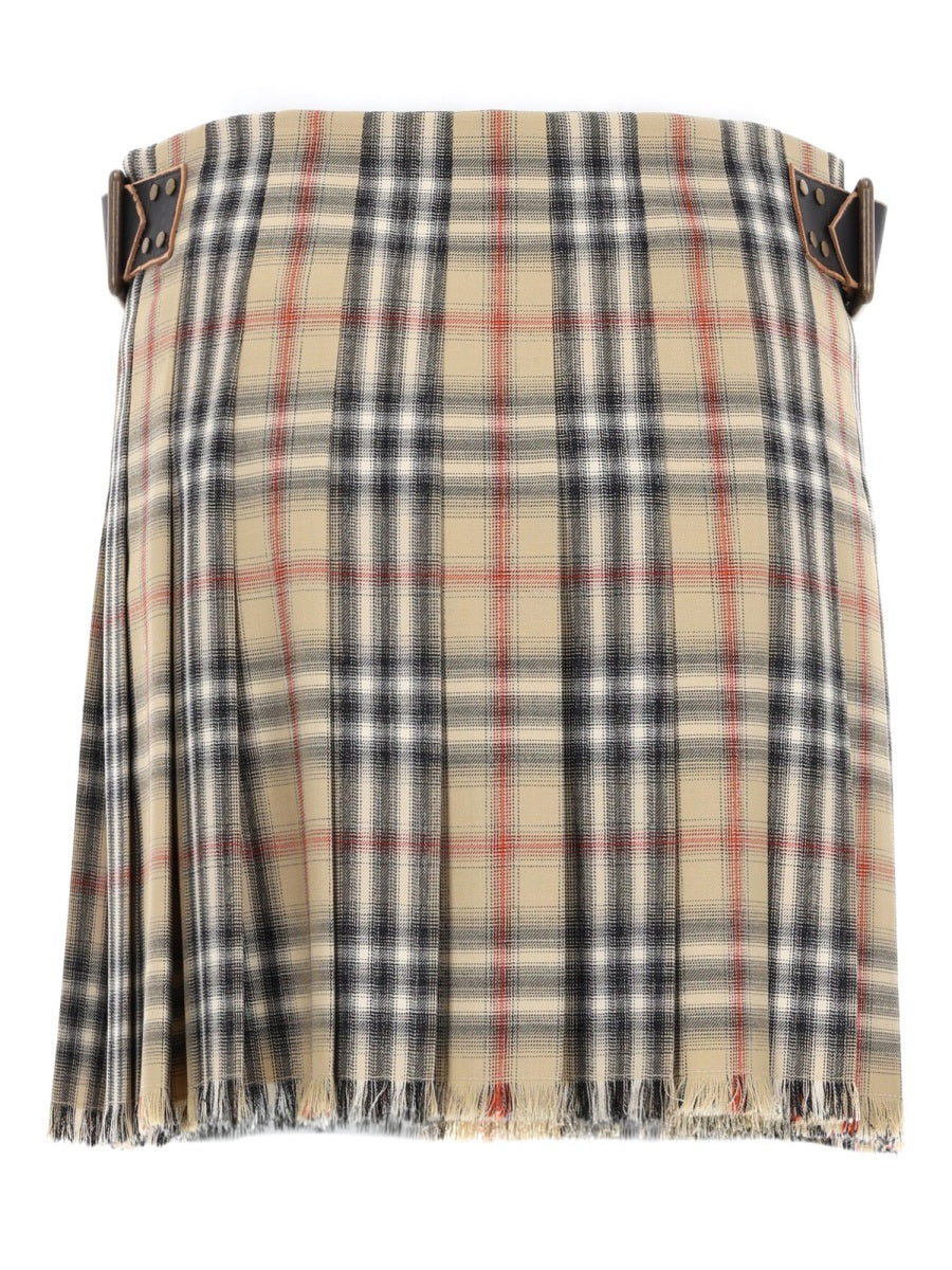 Burberry Women Minigonna Kilt In Lana Check BURBERRY