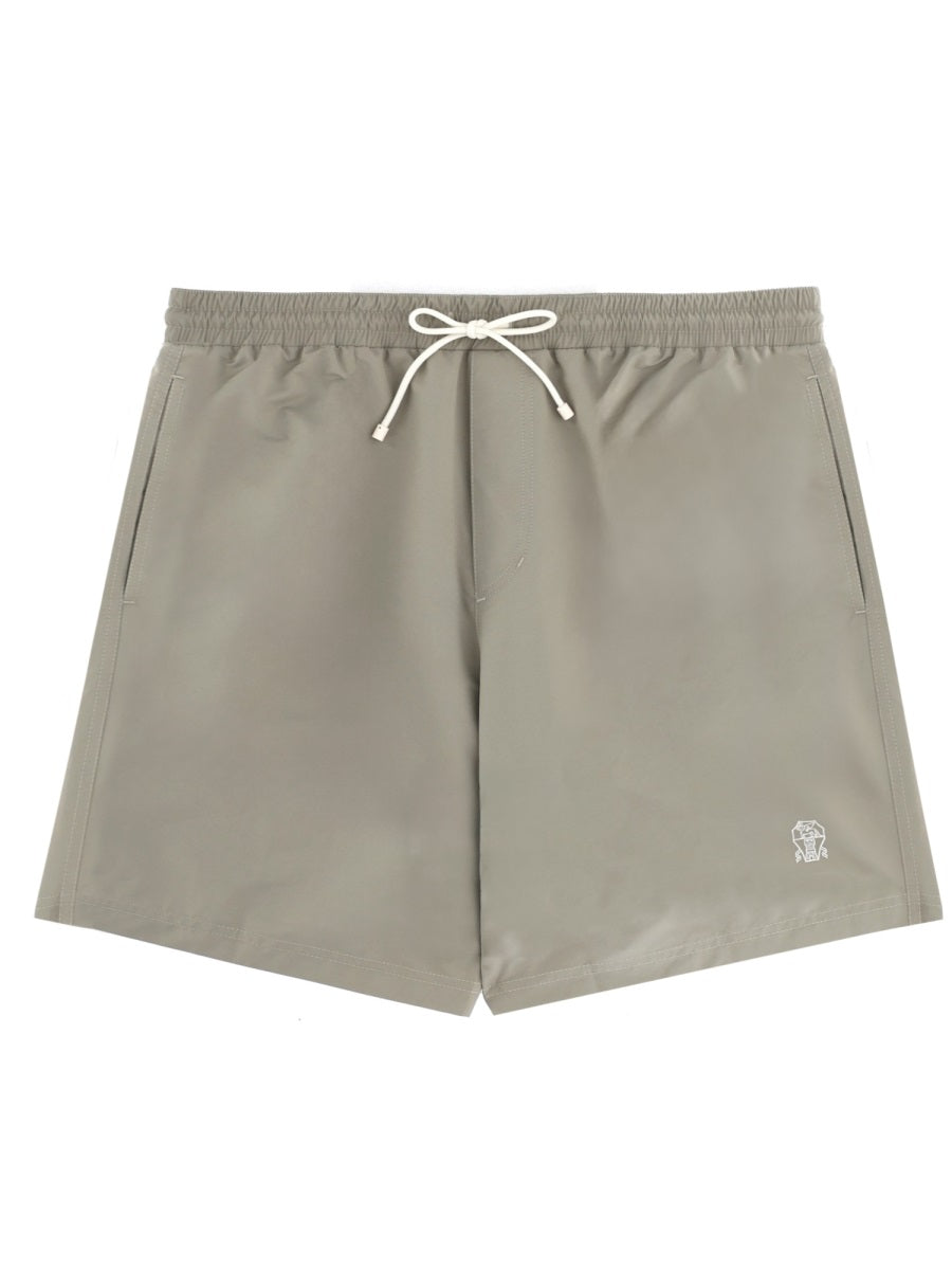 Brunello Cucinelli Men Costume Da Bagno Con Logo BRUNELLO CUCINELLI