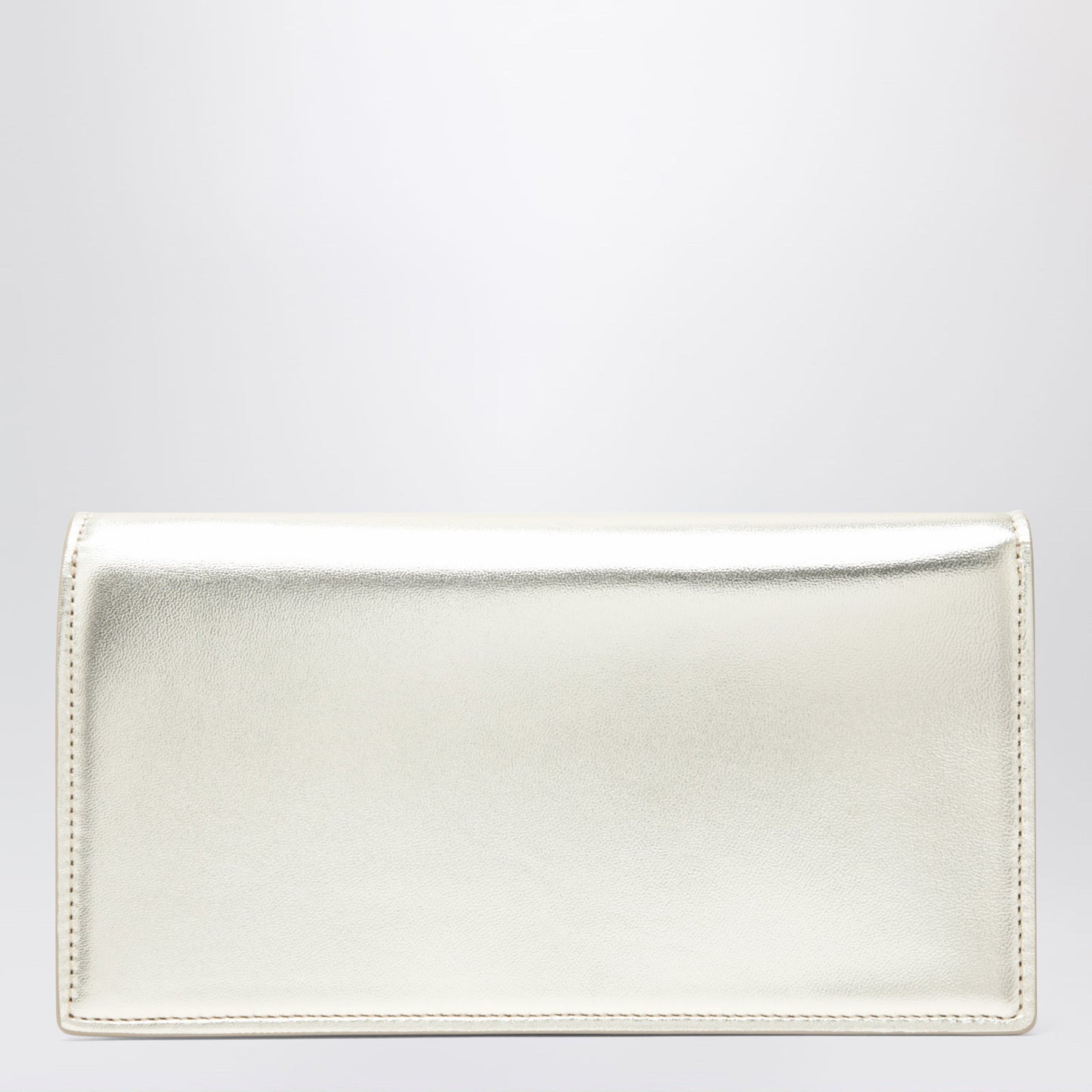 Christian Louboutin Platinum-Coloured Leather Clutch Bag With Chain Women CHRISTIAN LOUBOUTIN