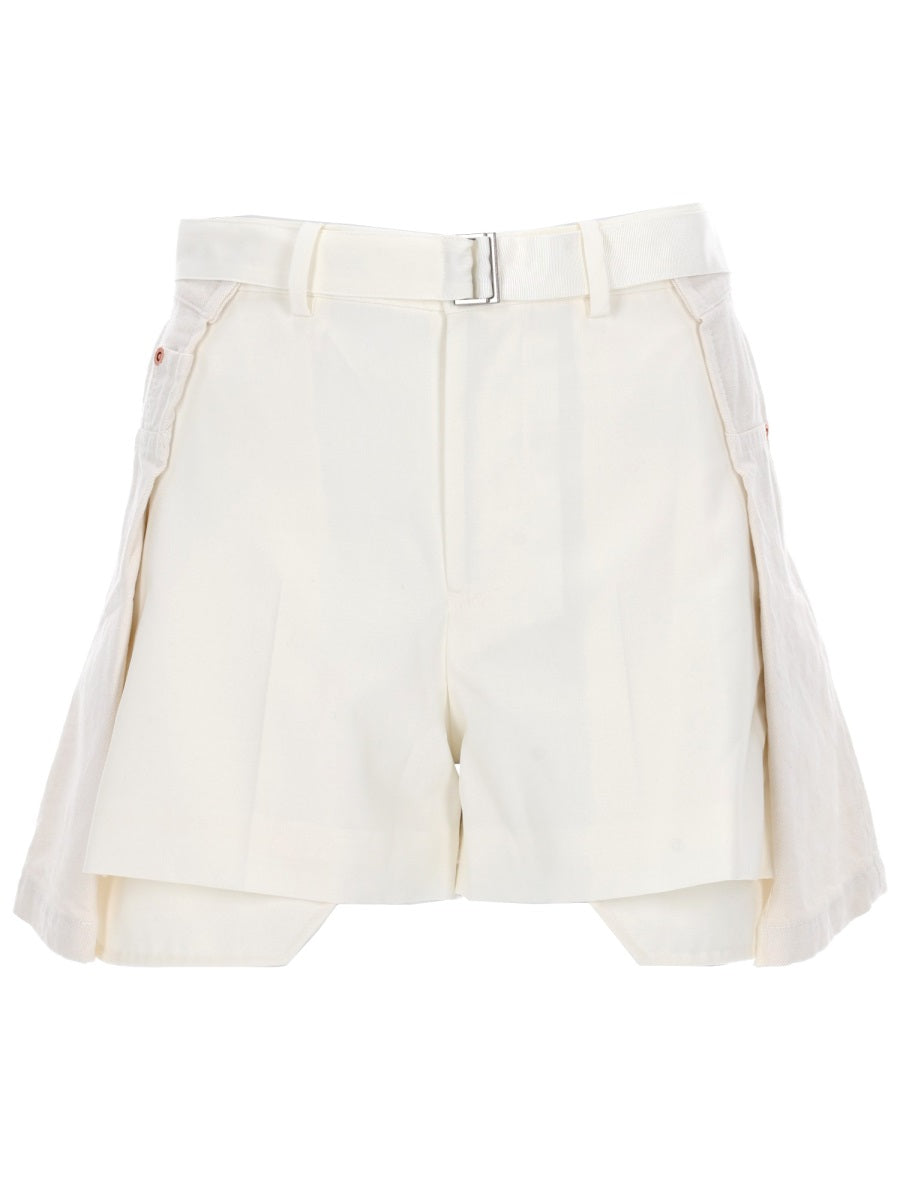 Sacai Women Shorts Con Dettagli In Denim SACAI