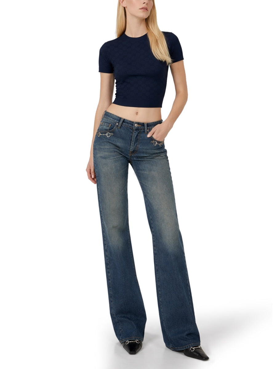 Gucci Women Top In Viscosa Jacquard Gg GUCCI