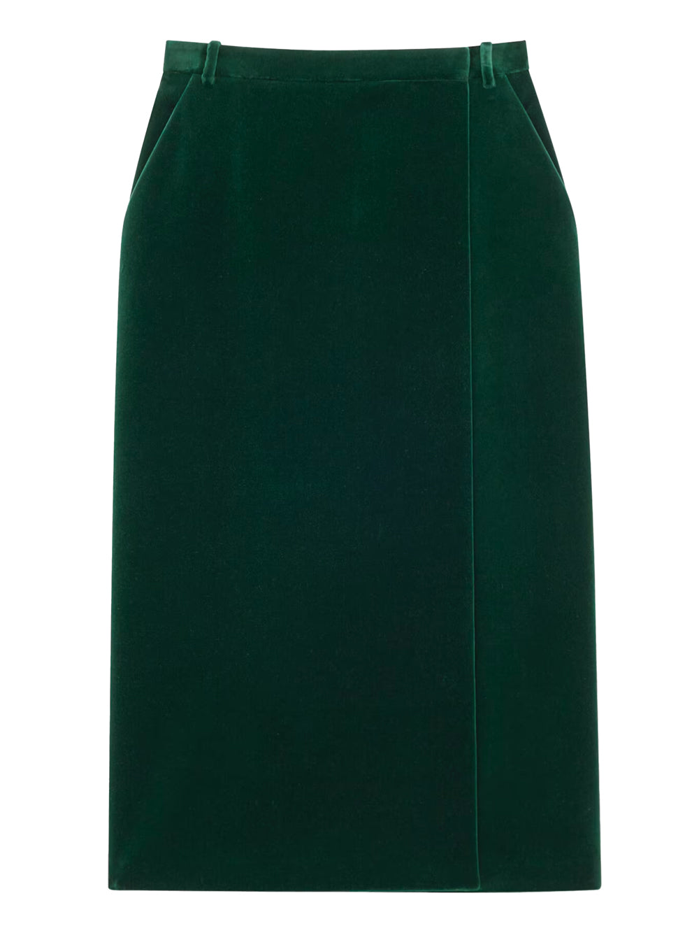 Saint Laurent Women Gonna Midi A Incrocio In Velluto Di Cotone