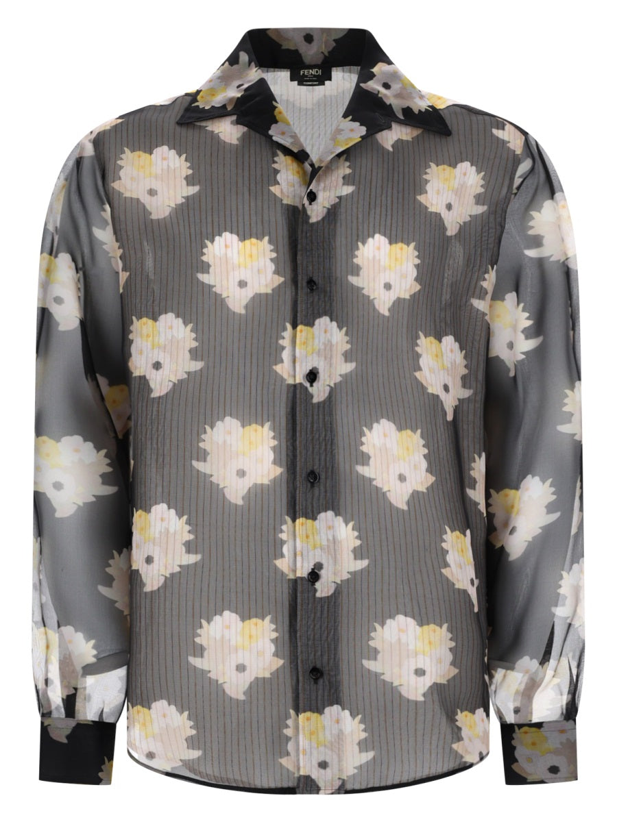 Fendi Men Camicia Oversize In Seta E Cotone FENDI