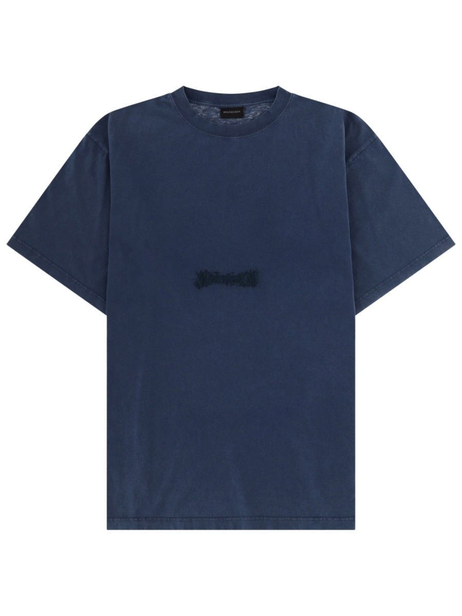 Balenciaga Men T-Shirt Con Logo Ricamato BALENCIAGA