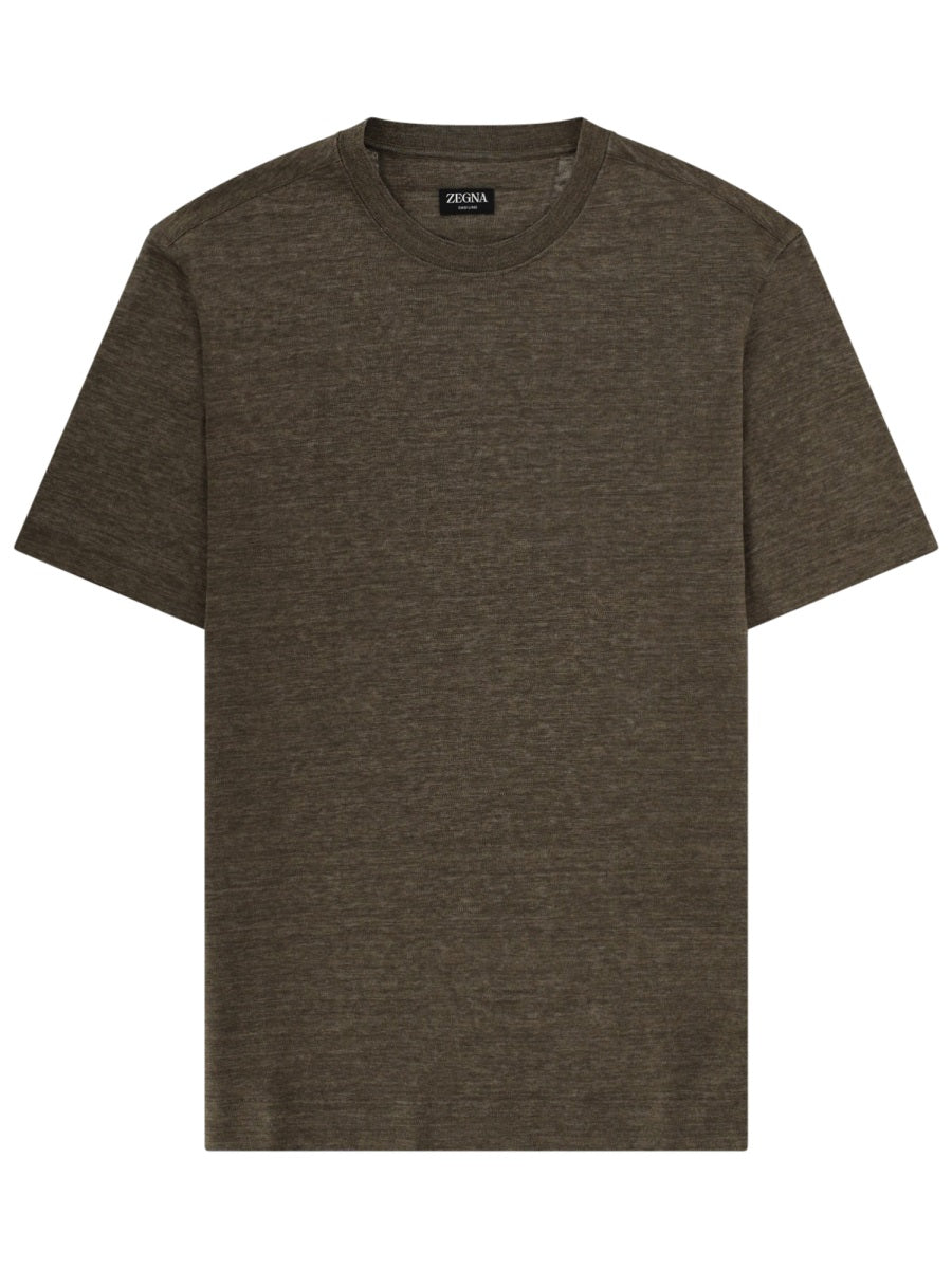 Zegna Men T-Shirt "Oasi" In Lino ZEGNA