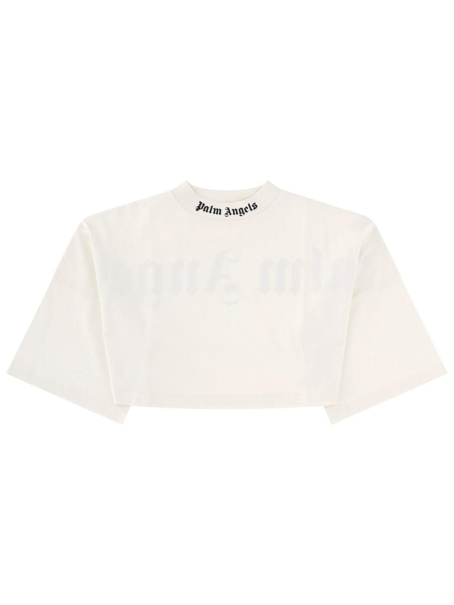 Palm Angels Women T-Shirt Crop Con Logo PALM ANGELS