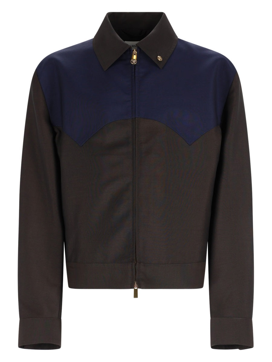 Versace Men Giacca In Lana E Mohair Con Zip VERSACE