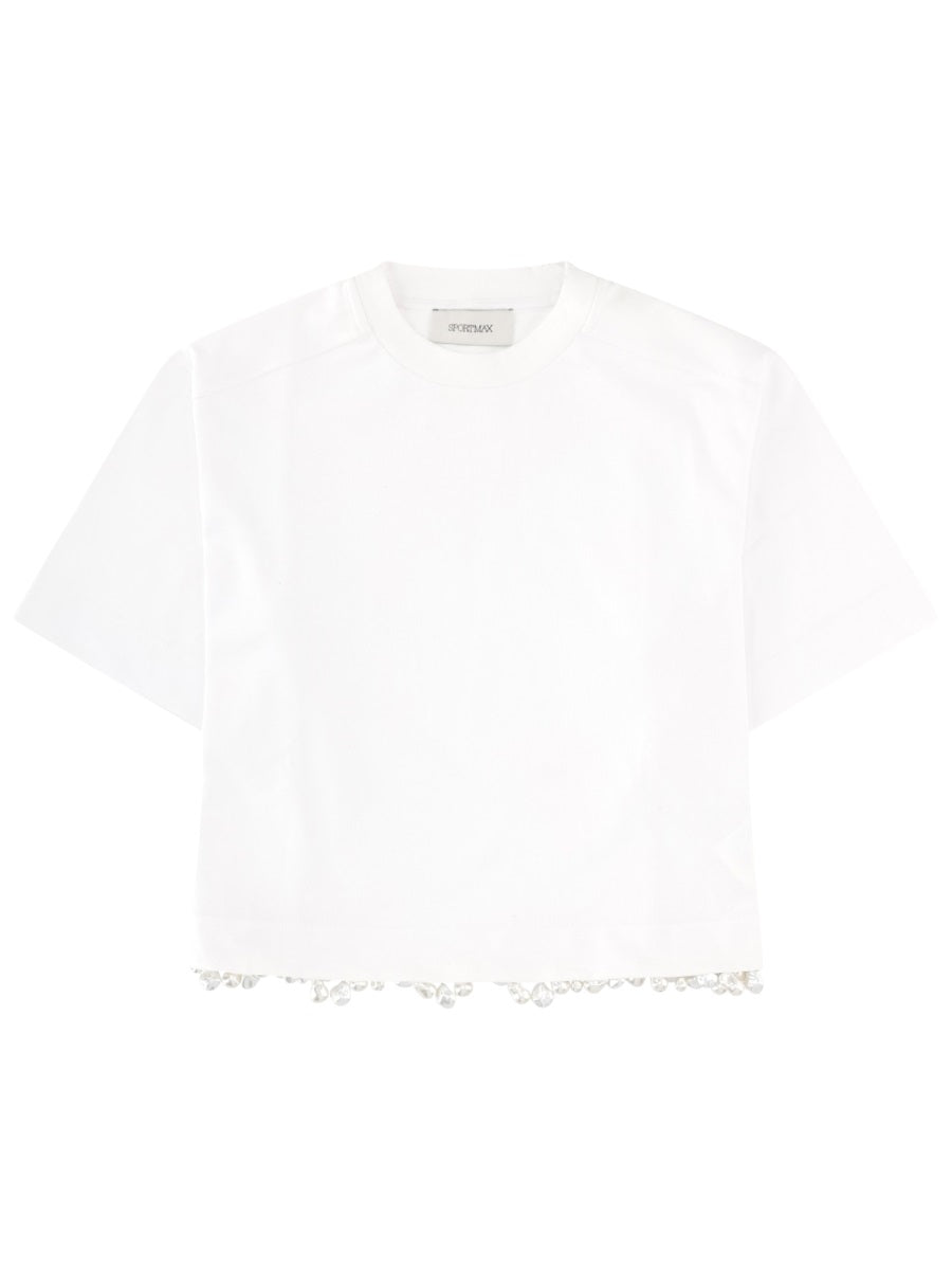 Sportmax Women T-Shirt "Palmas" Con Perle Ricamate SPORTMAX