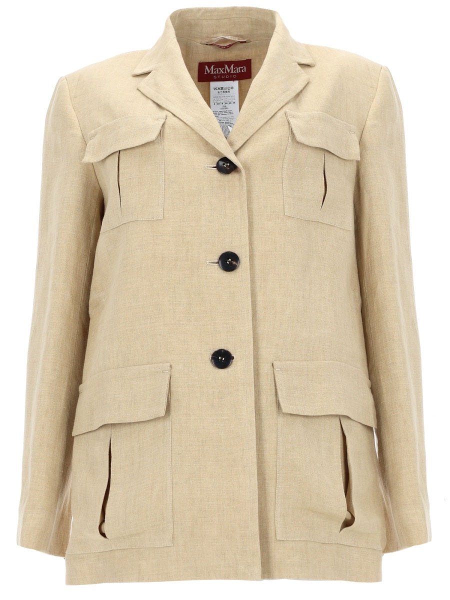Max Mara Women Giacca Con Coulisse In Lino Délavé MAX MARA