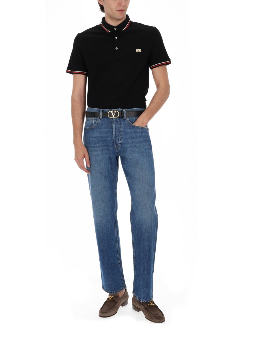 Valentino Men Polo Con Patch Logo VALENTINO